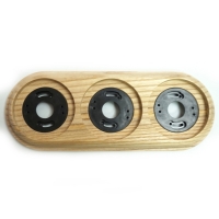 Рамка трехместная деревянная ретро, Овал, ASR-59235, Ясень